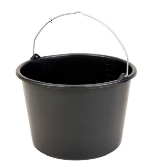 Products construction bucket plastic black 12l-0